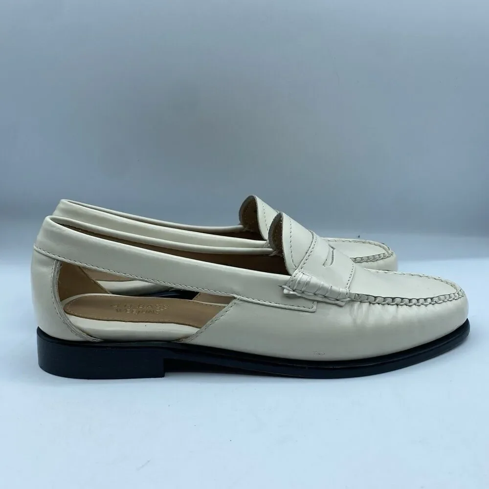 GH Bass & Co Weejuns Summer Whitney Shoes Womens 8 M Loafer Beige Boho NWOB